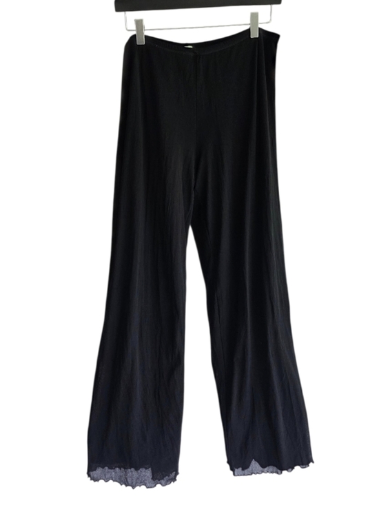 Petit Pois Pants - Vintage Y2K Mesh Wide Leg Crops Petit Pois XL Nylon Made In USA Boho Chic